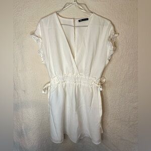 ZaraWomen’s Side Tie Dress Size Medium White dress with open back